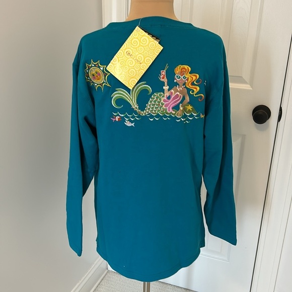Bob Mackie Wearable Art Embroidered Mermaid Sweatshirt - Picture 2 of 6